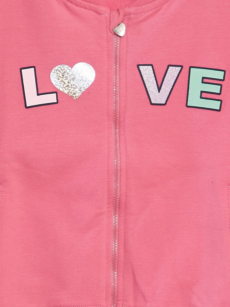 Sweat zippé 'LOVE' ROSE - Kiabi