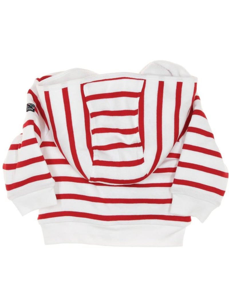 Sweat Zippé Rayure Garçon Bananova Rouge - Kiabi