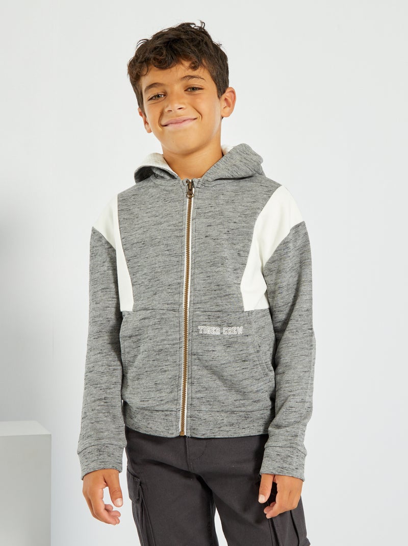 Sweat zippé 'Tiger Crew' Gris - Kiabi