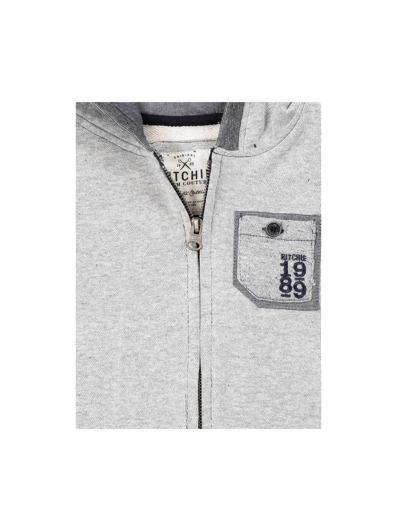 SWEAT ZIPPE WAFAA BOY Gris - Kiabi