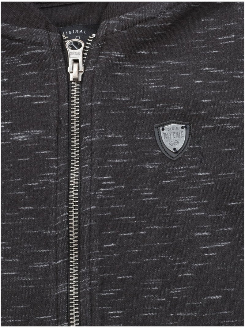 SWEAT ZIPPE WOPTA garçon Noir - Kiabi