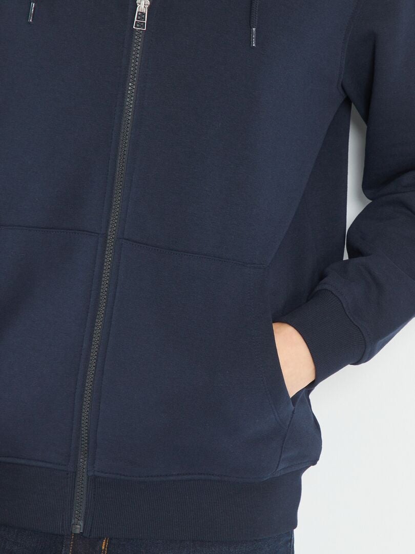 Sweat zippée à capuche Bleu marine - Kiabi