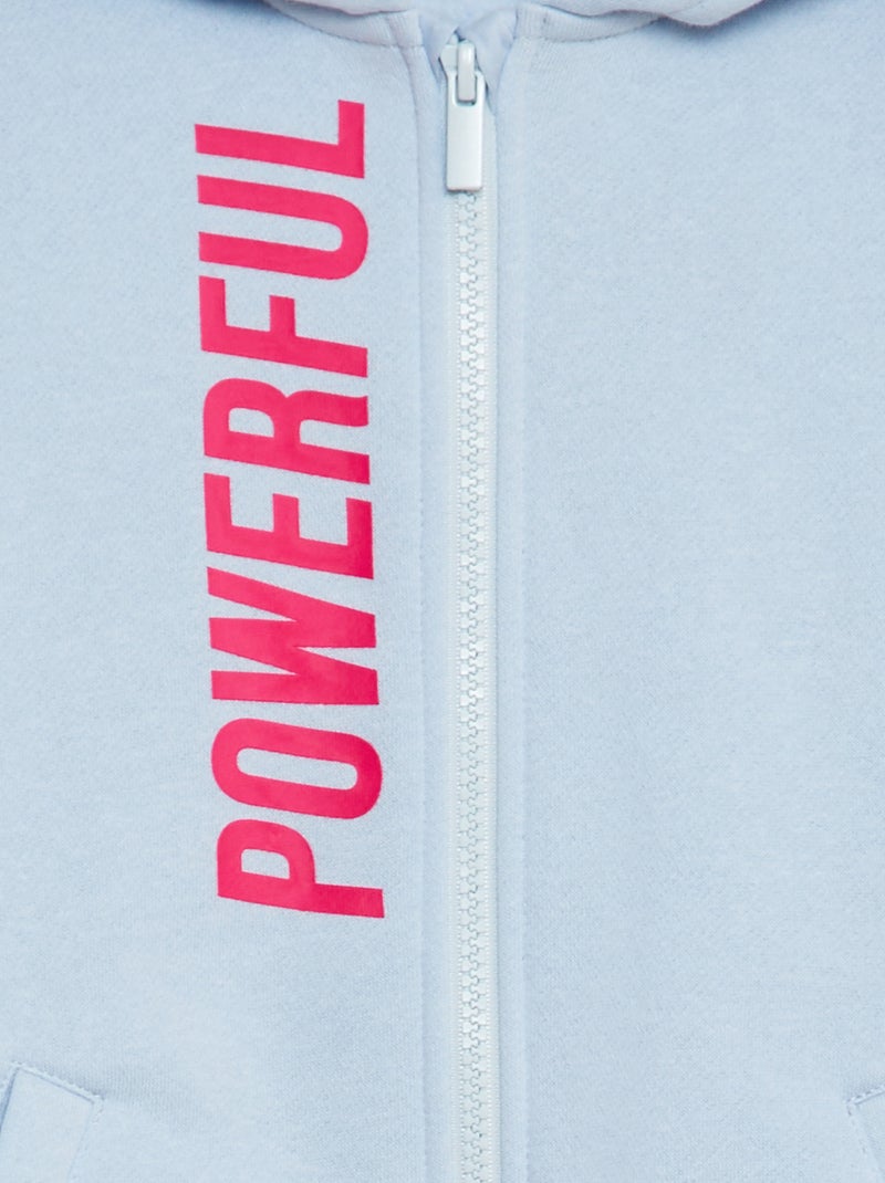 Sweat zippée à capuche en molleton type sport Bleu - Kiabi