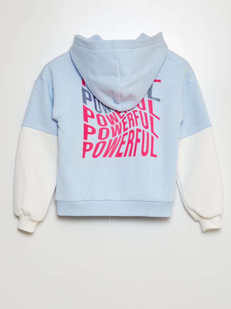 Sweat zippée à capuche en molleton type sport Bleu - Kiabi
