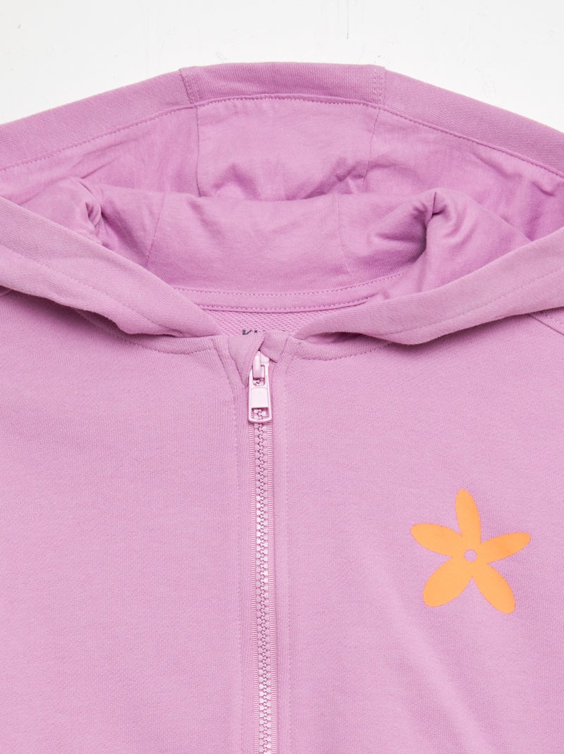 Sweat zippée à capuche 'Sister' Violet - Kiabi