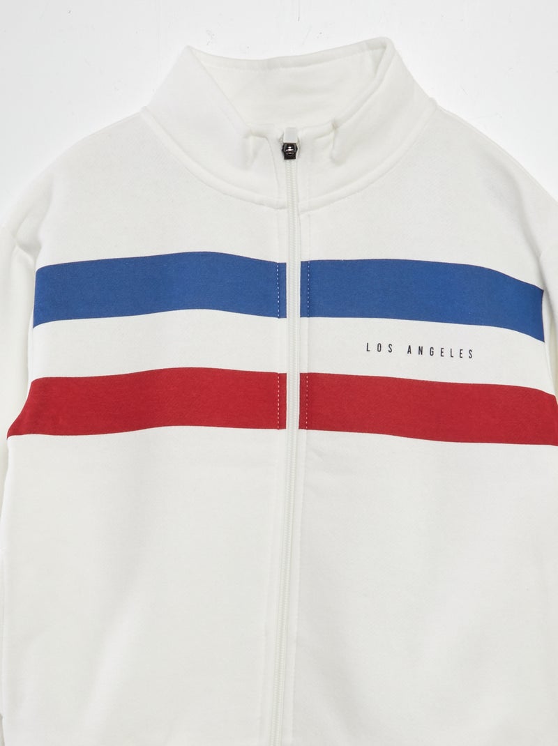 Sweat zippée col montant Blanc - Kiabi