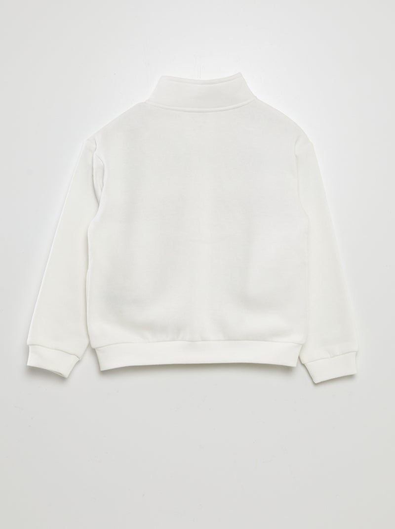 Sweat zippée col montant Blanc - Kiabi