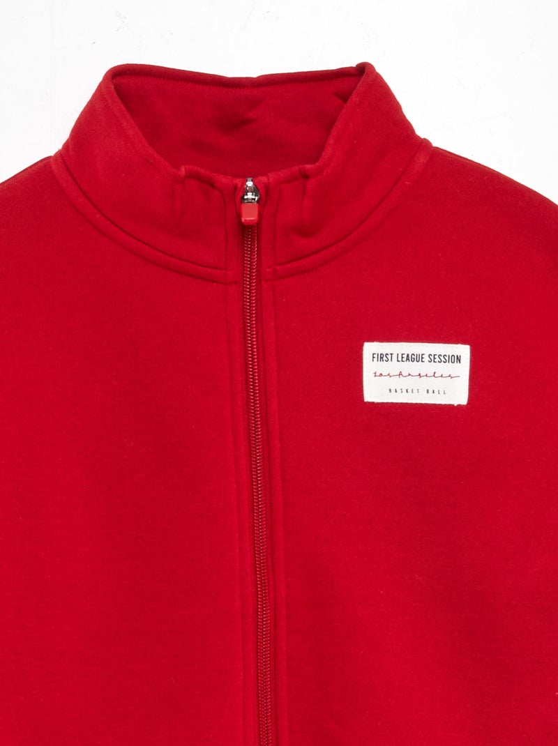 Sweat zippée col montant Rouge - Kiabi