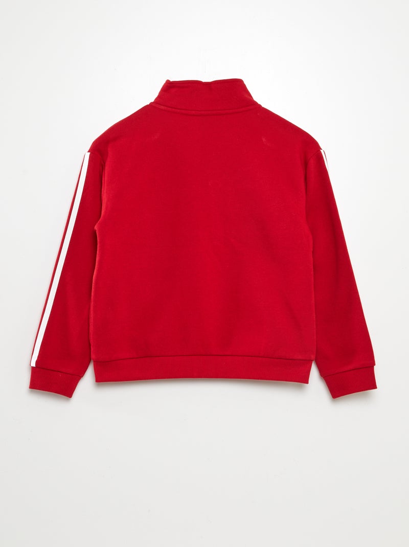 Sweat zippée col montant Rouge - Kiabi