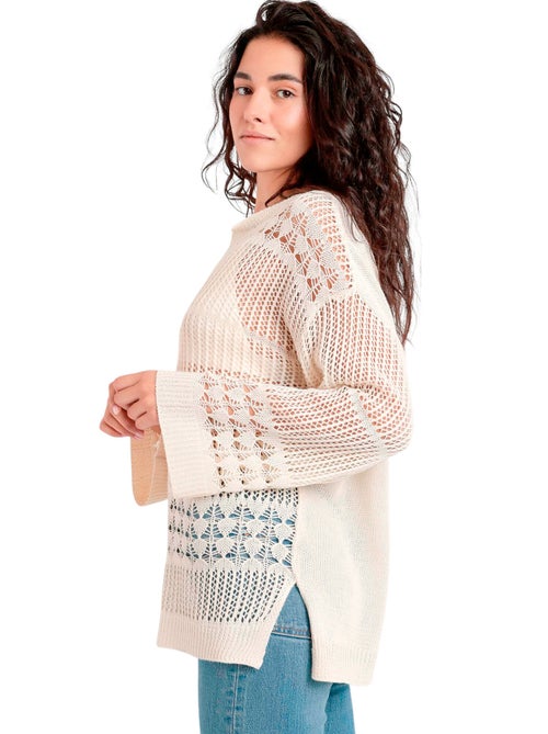 Sweater manches longues Crochet - Kiabi
