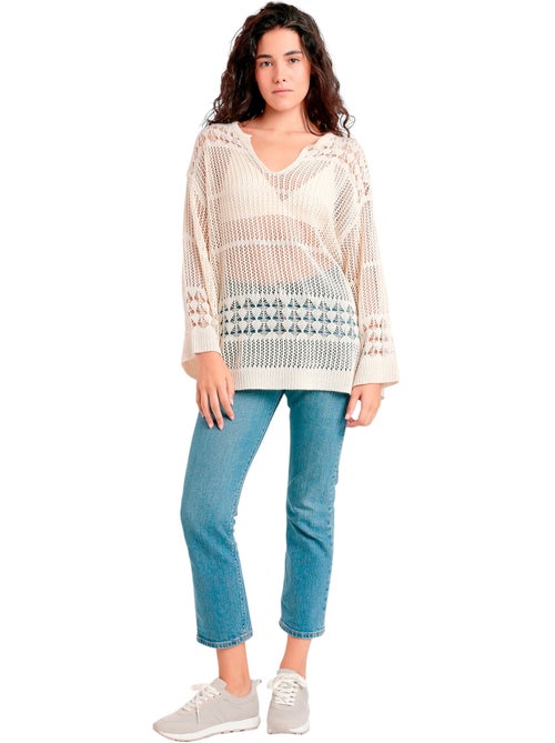 Sweater manches longues Crochet - Kiabi