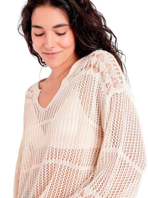 Sweater manches longues Crochet - Kiabi
