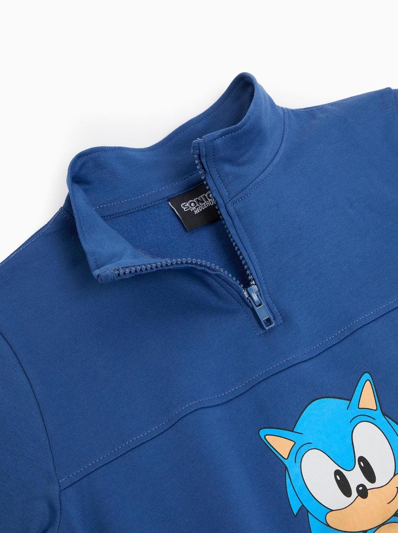Sweatshirt 100% coton, matelassé, thème Sonic SONIC Bleu - Kiabi