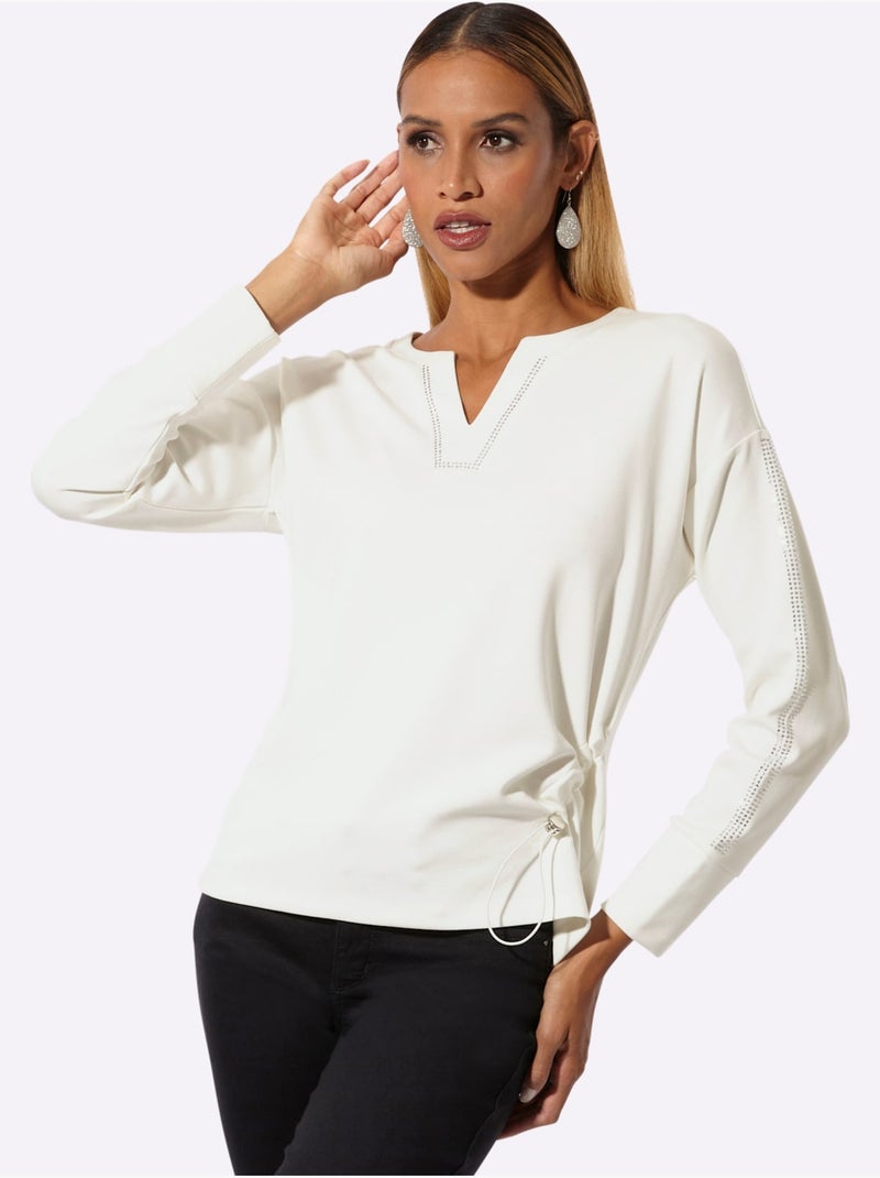 Sweatshirt 2 Coloris - Taille Standard - Helline Ecru - Kiabi