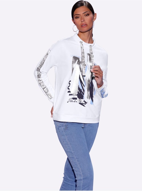 Sweatshirt 50% Coton - Taille Standard - Helline - Kiabi Sweatshirt 50% Coton - Taille Standard - Helline - Kiabi
