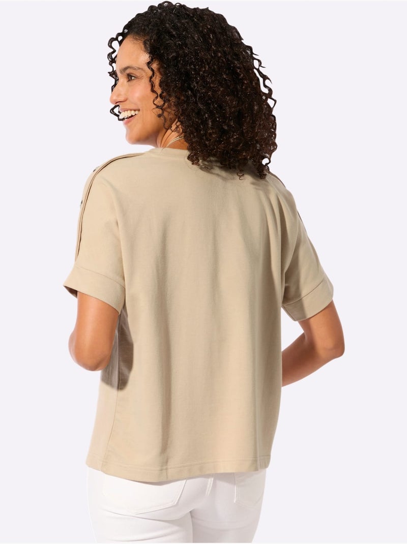 Sweatshirt 50% Coton - Taille Standard - Witt Beige - Kiabi