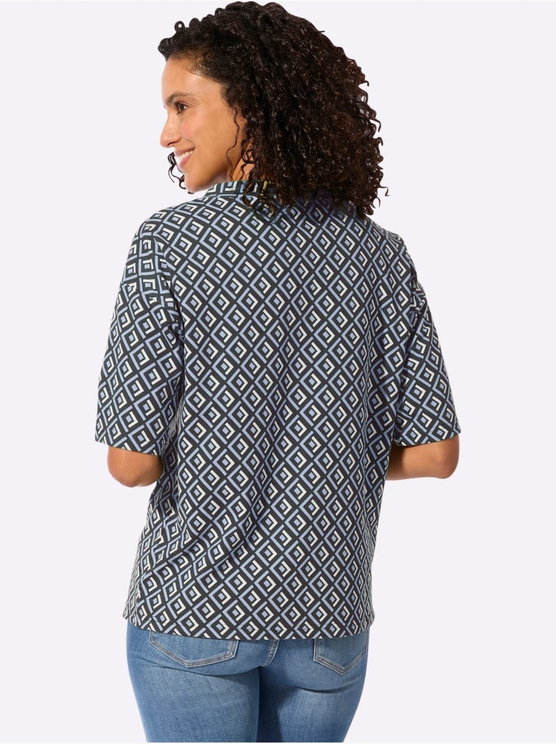 Sweatshirt 50% Coton - Taille Standard - Witt Bleu Noir - Kiabi