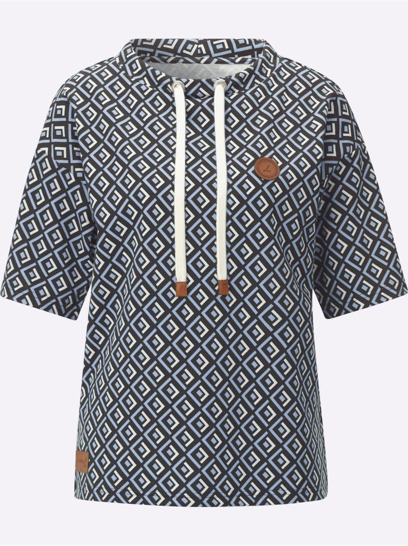 Sweatshirt 50% Coton - Taille Standard - Witt Bleu Noir - Kiabi