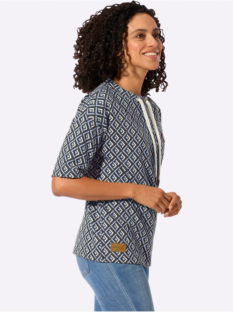 Sweatshirt 50% Coton - Taille Standard - Witt Bleu Noir - Kiabi