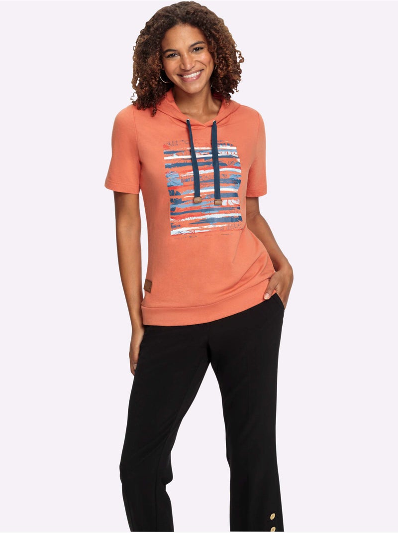 Sweatshirt 50% Coton - Taille Standard - Witt Bleu Orange - Kiabi