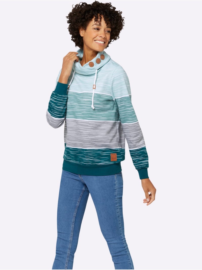 Sweatshirt 50% coton - taille standard - witt Gris Vert - Kiabi