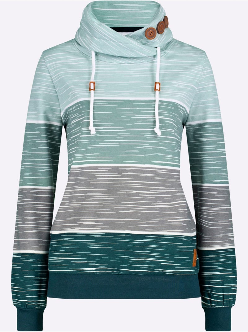 Sweatshirt 50% coton - taille standard - witt Gris Vert - Kiabi