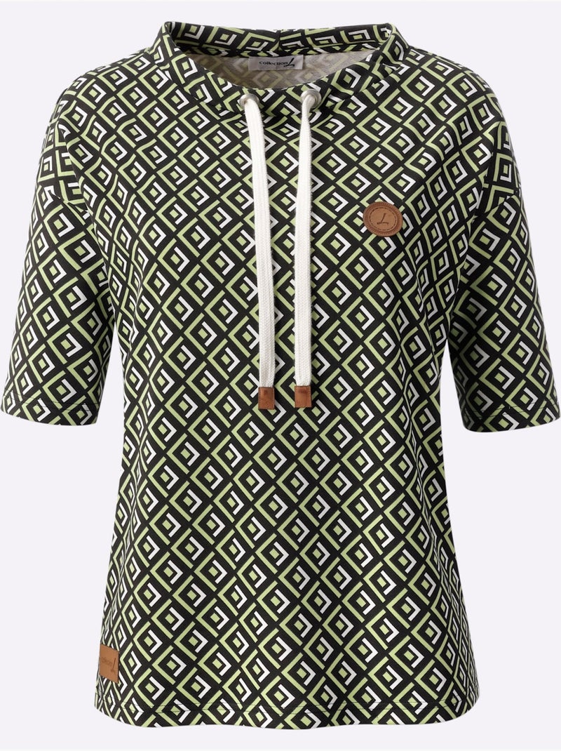 Sweatshirt 50% Coton - Taille Standard - Witt Noir Vert - Kiabi