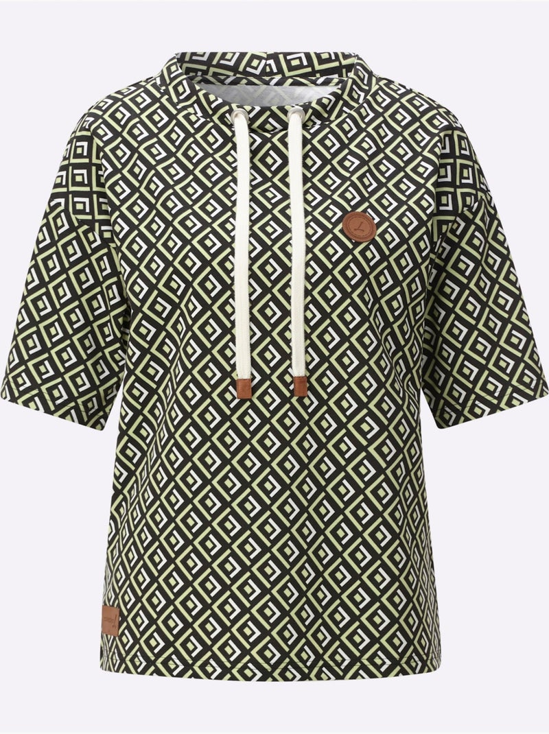 Sweatshirt 50% Coton - Taille Standard - Witt Noir Vert - Kiabi
