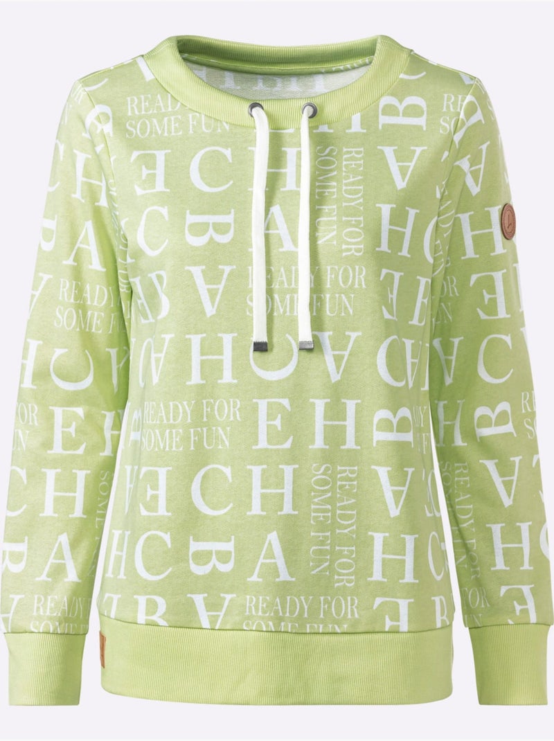 Sweatshirt 50% Coton - Taille Standard - Witt Pistache - Kiabi