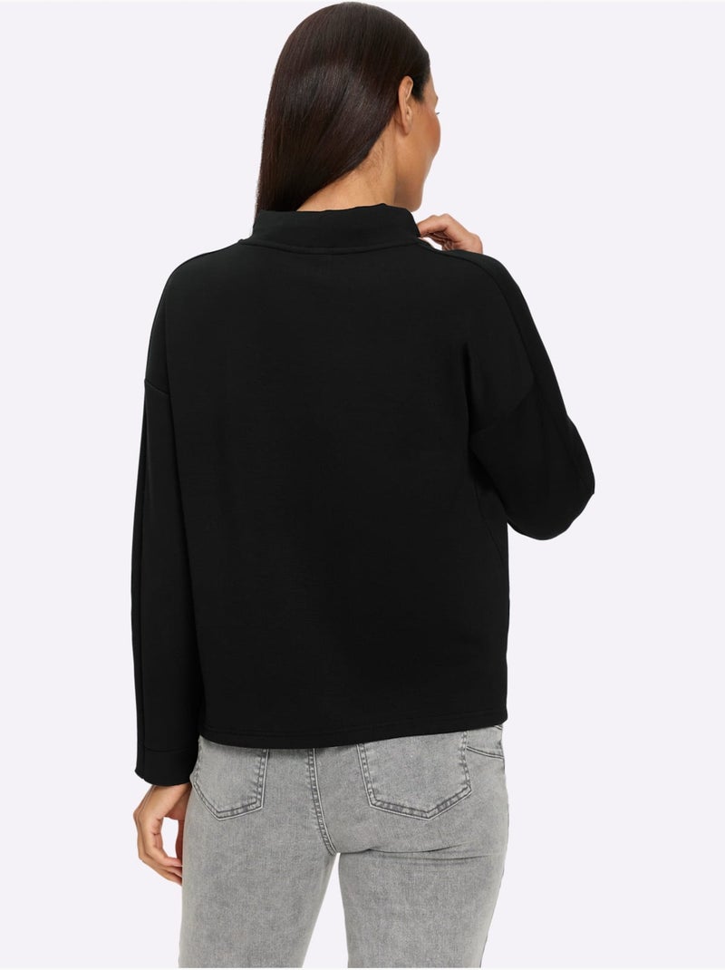Sweatshirt 50% Modal - Taille Standard - Helline Noir - Kiabi