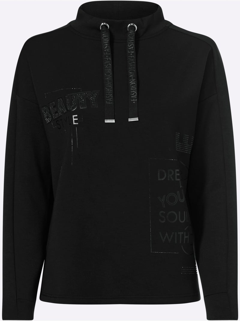Sweatshirt 50% Modal - Taille Standard - Helline Noir - Kiabi