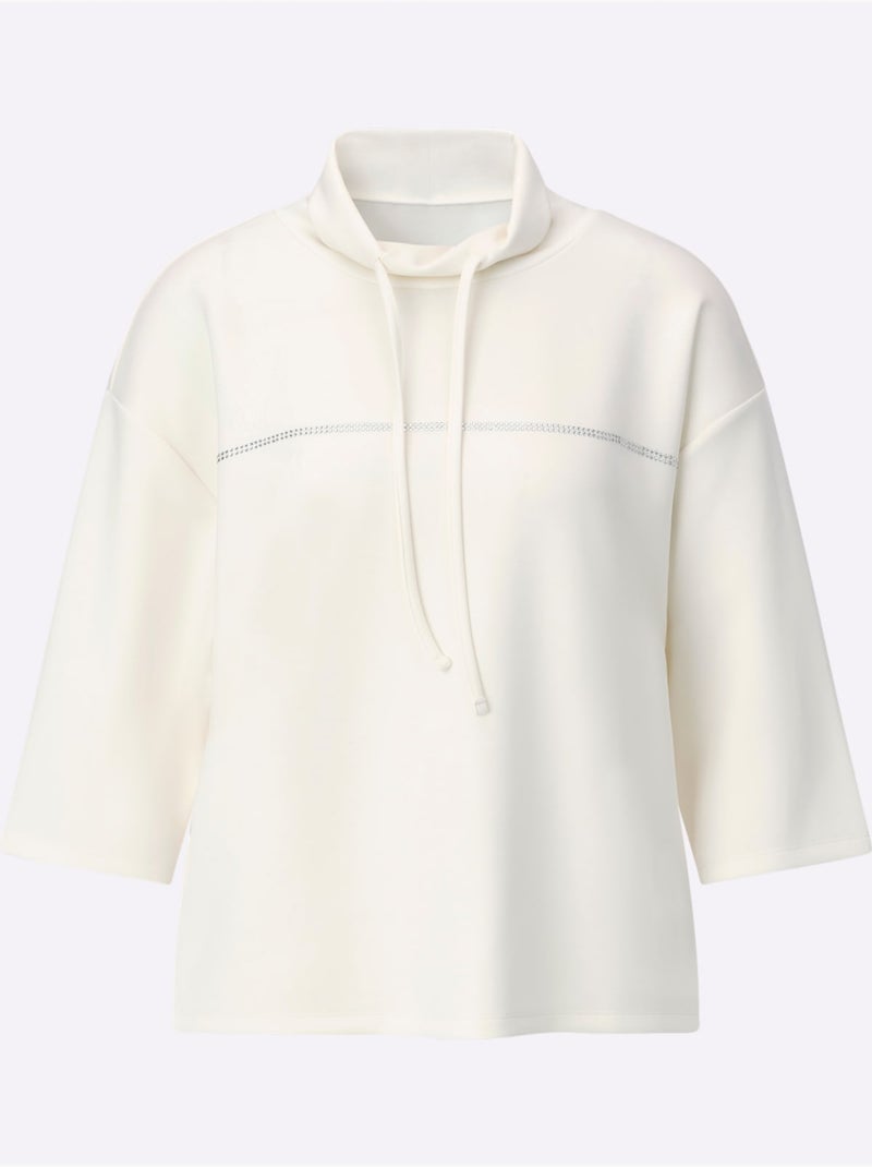 Sweatshirt 50% Modal (tencel) - Taille Standard - Helline Ecru - Kiabi