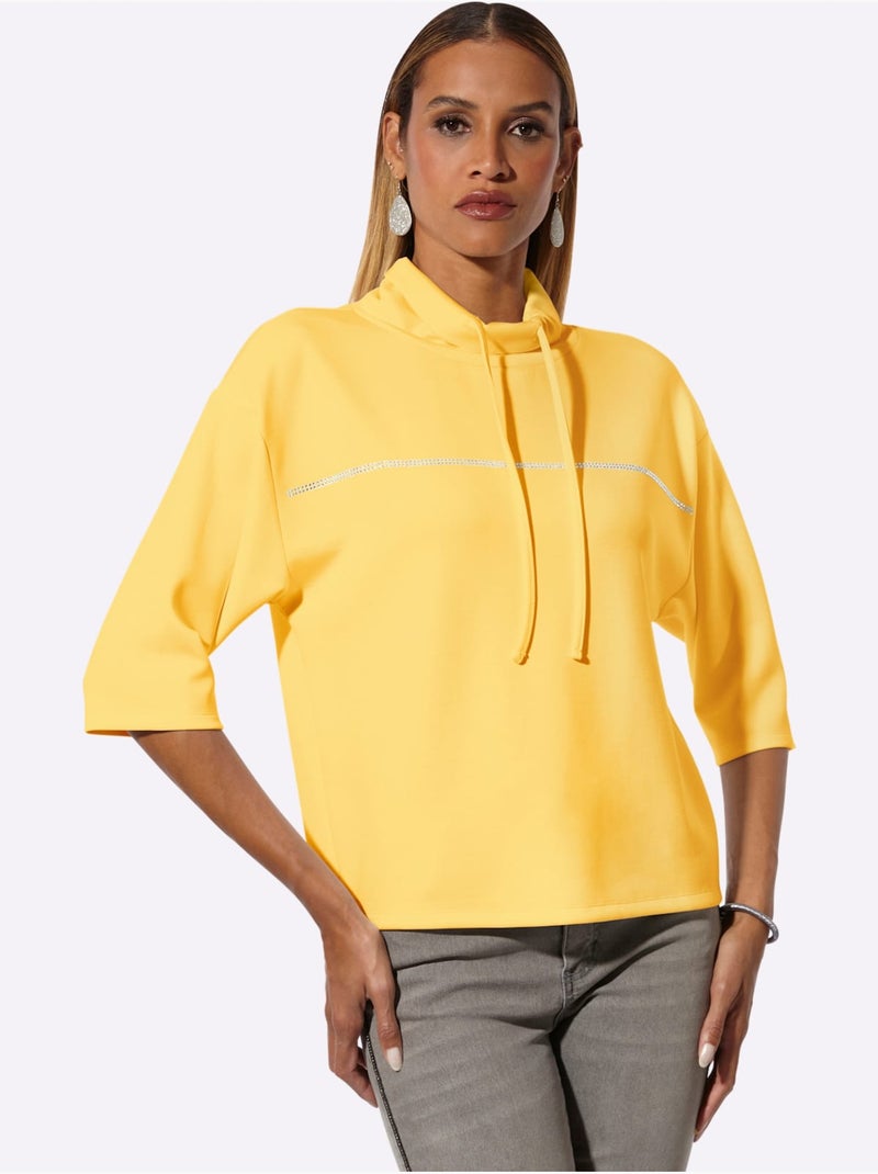 Sweatshirt 50% Modal (tencel) - Taille Standard - Helline Jaune - Kiabi