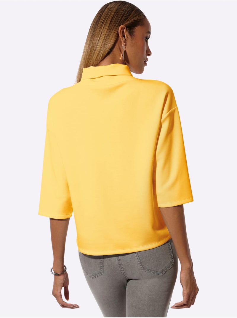 Sweatshirt 50% Modal (tencel) - Taille Standard - Helline Jaune - Kiabi