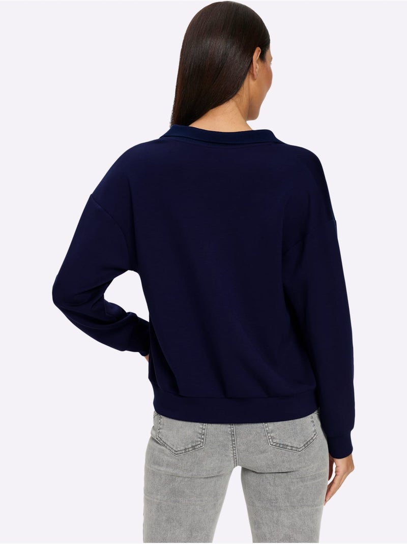 Sweatshirt 55% Viscose - Taille Standard - Helline Bleu marine - Kiabi