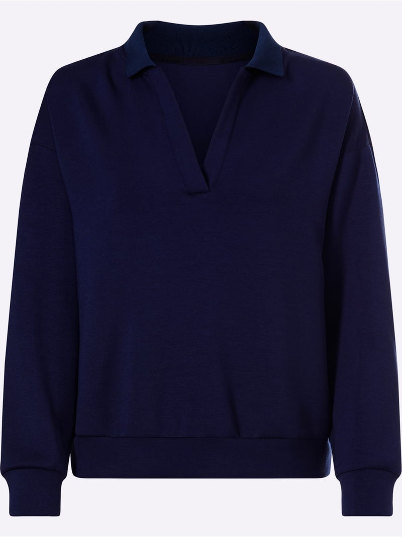 Sweatshirt 55% Viscose - Taille Standard - Helline Bleu marine - Kiabi