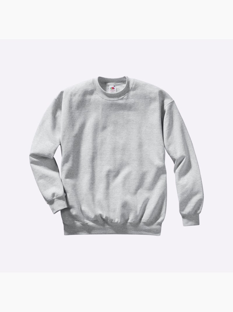 Sweatshirt 80% Coton - Taille Standard - Witt Gris chiné - Kiabi