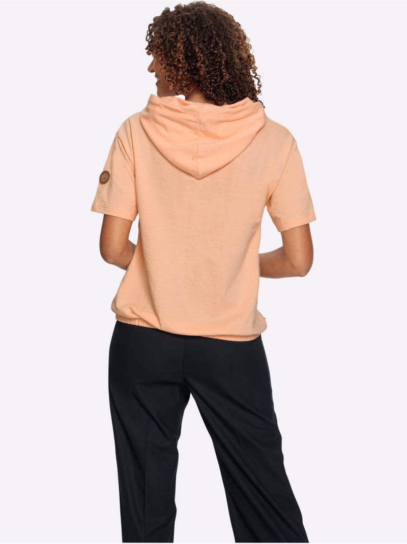 Sweatshirt à Capuche 50% Coton - Taille Standard - Witt Abricot - Kiabi
