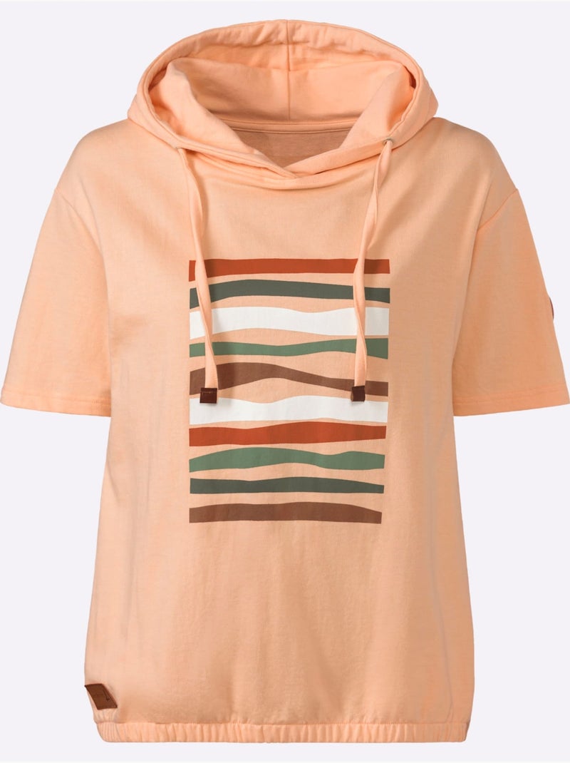 Sweatshirt à Capuche 50% Coton - Taille Standard - Witt Abricot - Kiabi