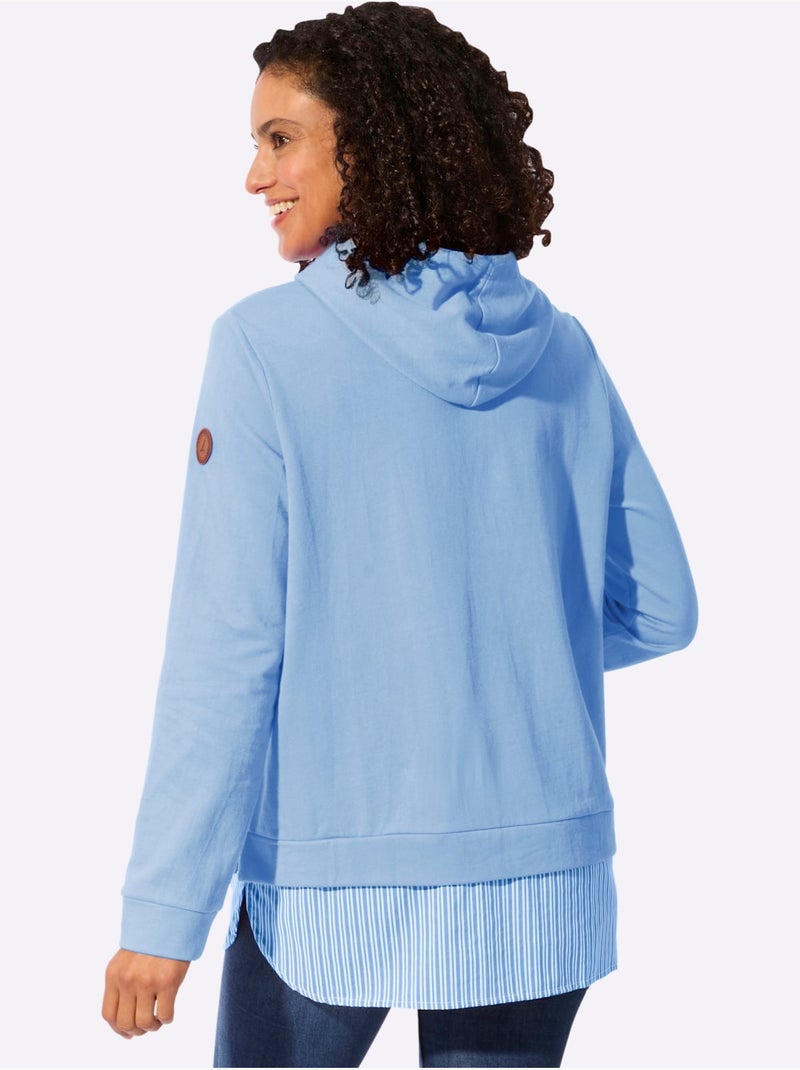 Sweatshirt à Capuche 50% Coton - Taille Standard - Witt Bleu ciel - Kiabi