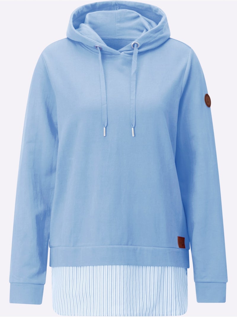 Sweatshirt à Capuche 50% Coton - Taille Standard - Witt Bleu ciel - Kiabi