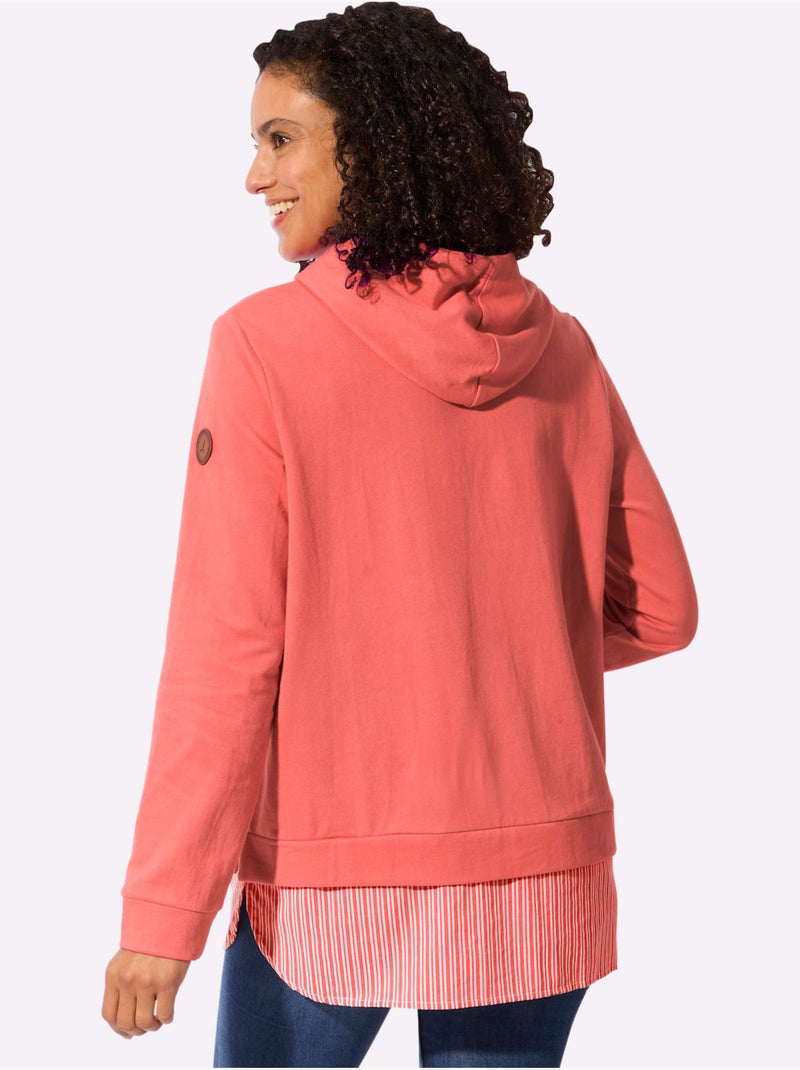 Sweatshirt à Capuche 50% Coton - Taille Standard - Witt Corail - Kiabi