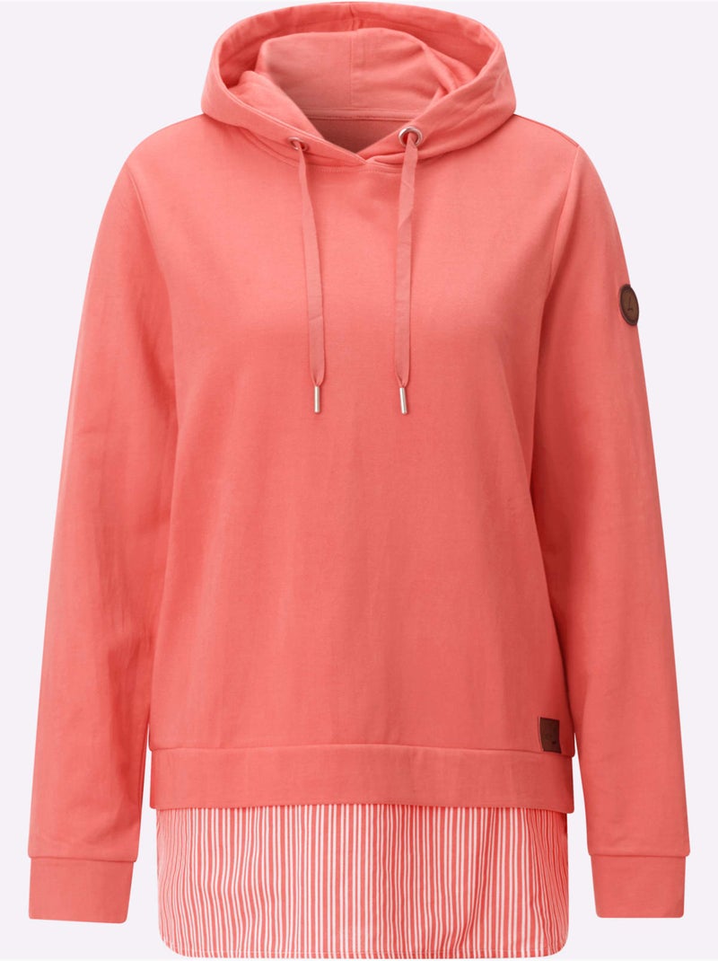 Sweatshirt à Capuche 50% Coton - Taille Standard - Witt Corail - Kiabi