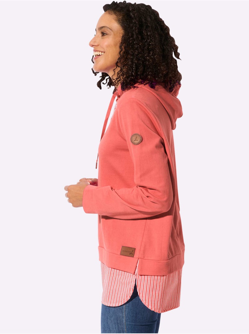 Sweatshirt à Capuche 50% Coton - Taille Standard - Witt Corail - Kiabi