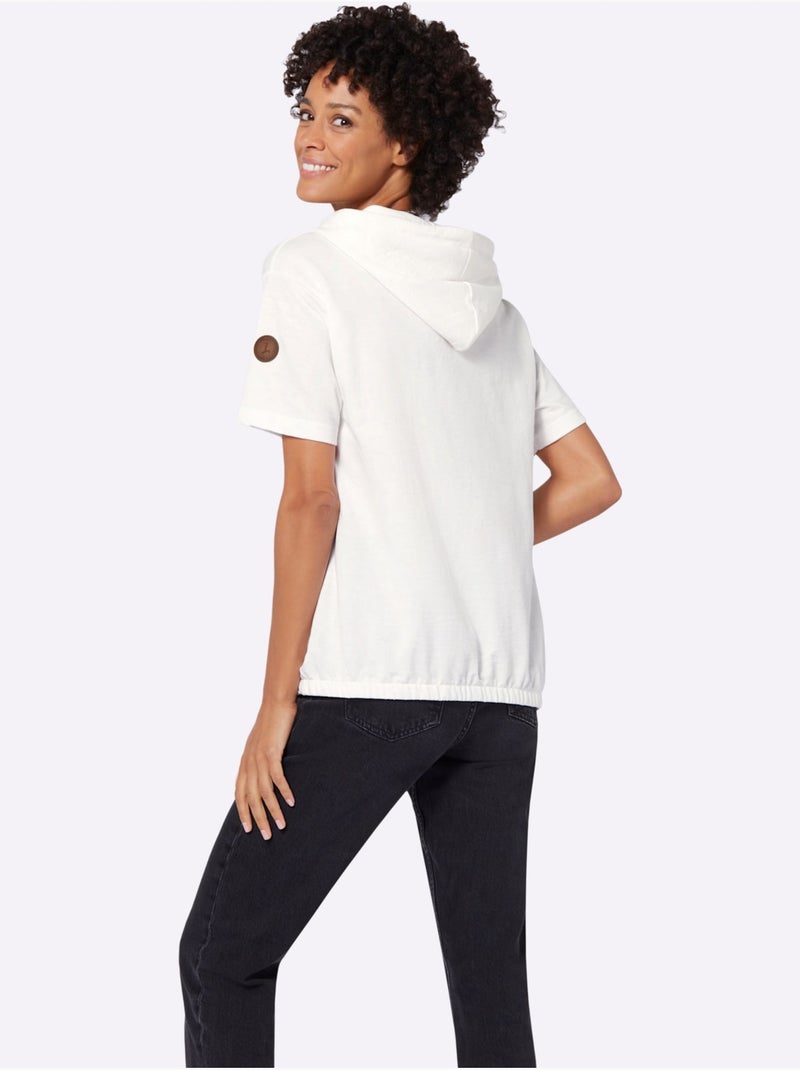 Sweatshirt à Capuche 50% Coton - Taille Standard - Witt Ecru - Kiabi
