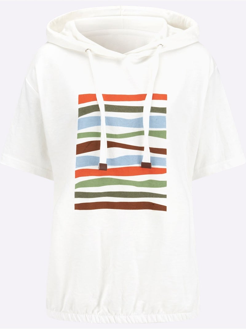 Sweatshirt à Capuche 50% Coton - Taille Standard - Witt Ecru - Kiabi