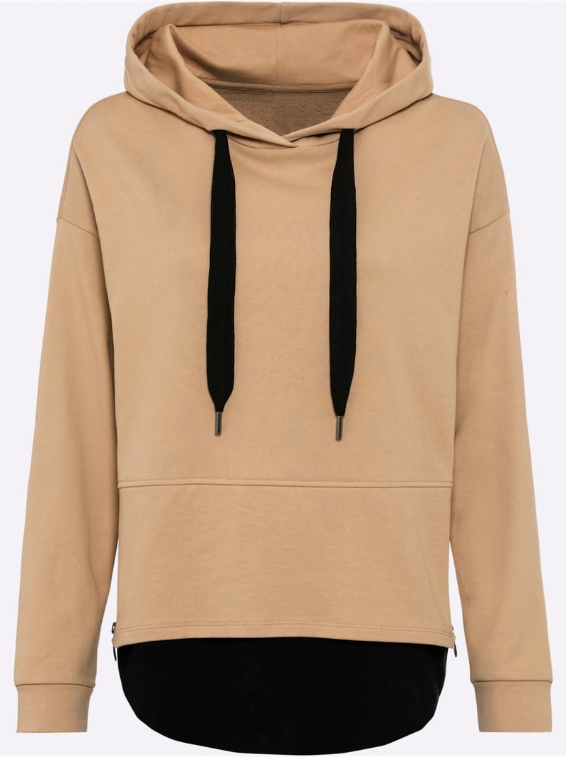 Sweatshirt à Capuche Aspect 2 En 1 Tendance - Taille Standard - Helline Doré - Kiabi