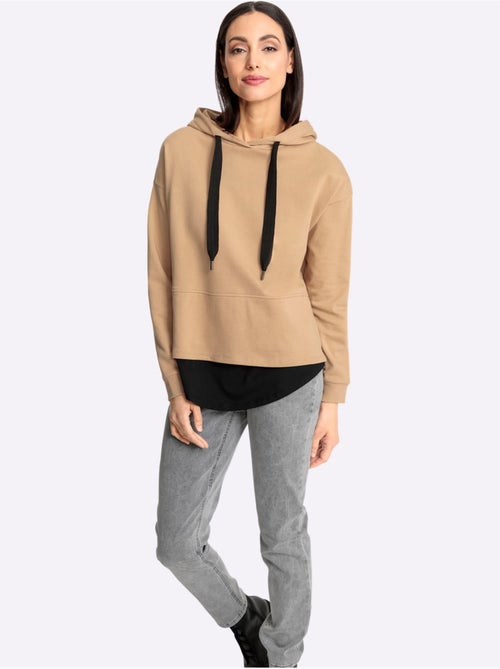 Sweatshirt à Capuche Aspect 2 En 1 Tendance - Taille Standard - Helline - Kiabi