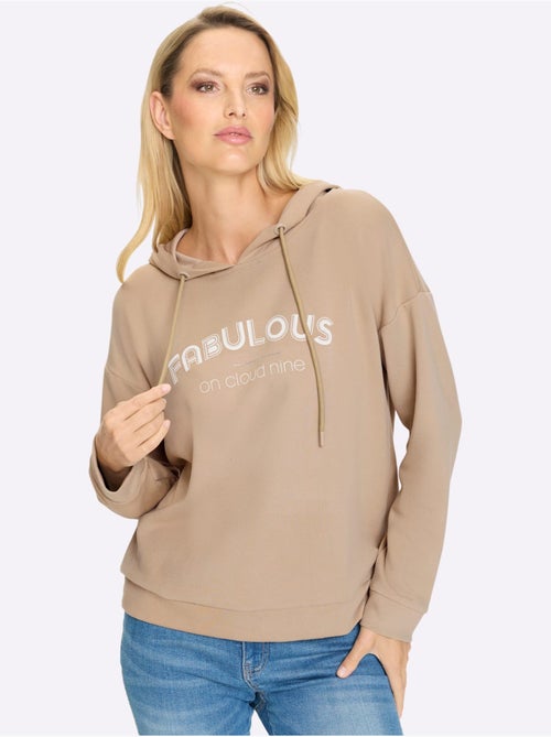 Sweatshirt à Capuche Joli Imprimé Devant - Taille Standard - helline - Kiabi