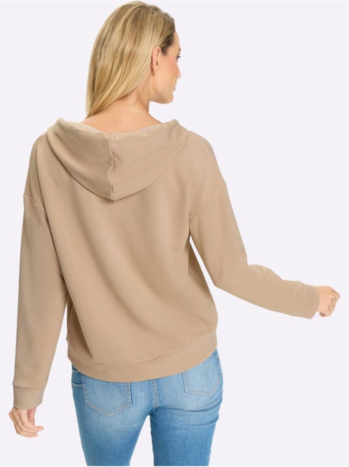 Sweatshirt à Capuche Joli Imprimé Devant - Taille Standard - helline - Kiabi